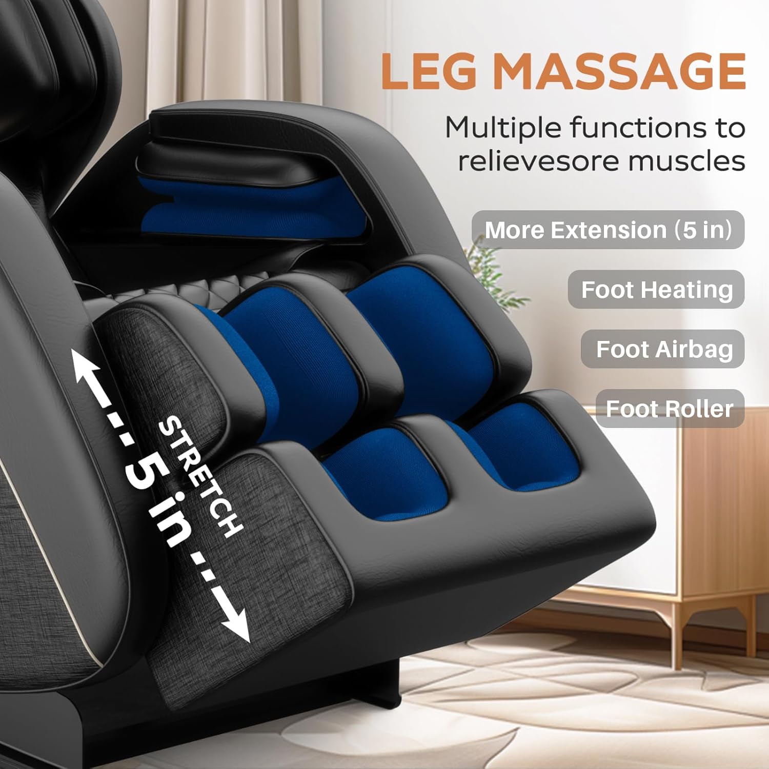 Massage Chair Full Body, Zero Gravity Massage Chair with Auto Modes, Airbag Massage, 6 Fix Point Rollers, Foot Massage, Heating, Touch Screen Controller, Home Relaxation Recliner with Massage, Black