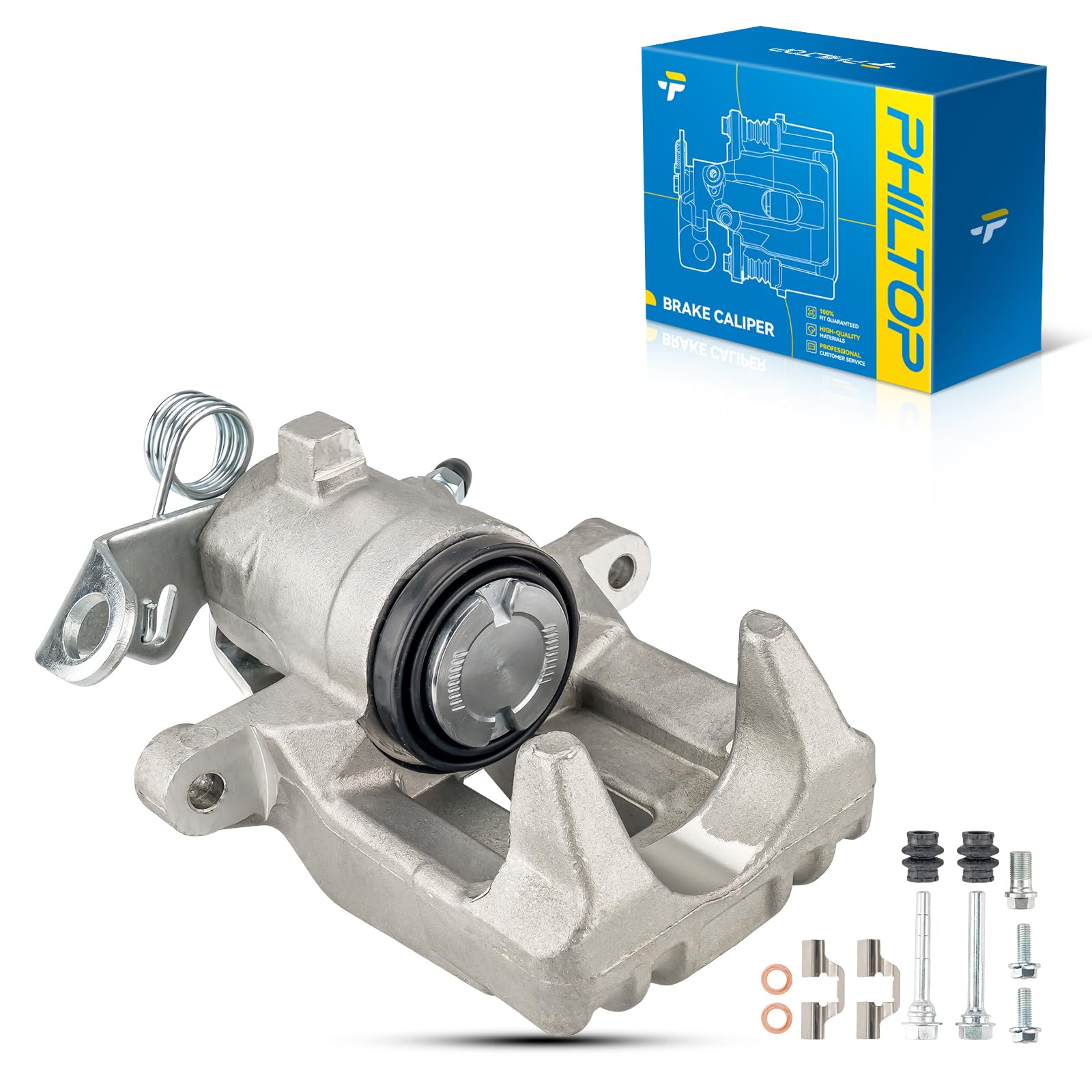 PHILTOP 18B5046 18B5047 Rear Disc Brake Caliper Assembly Fit for 2007-2017 Jeep Wrangler, 2008-2012 Jeep Liberty, 2007-2011 Dodge Nitro, 2018 Jeep Wrangler JK