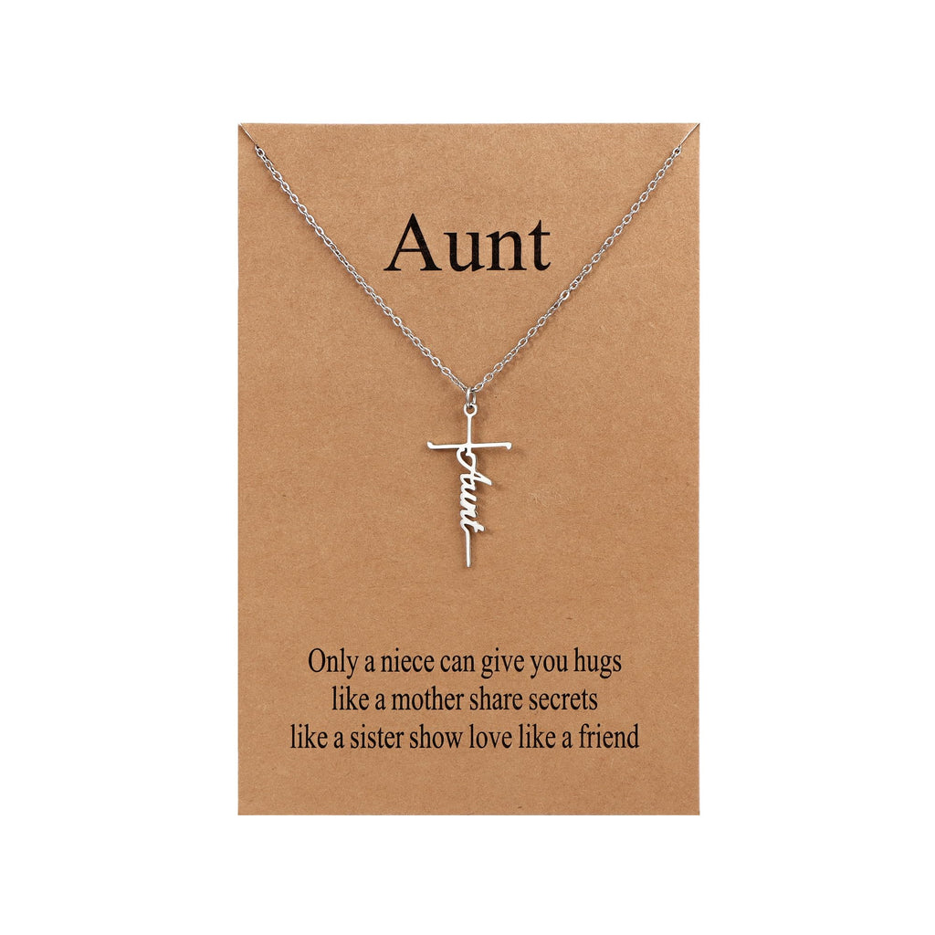 Lcherry Faith Cross Pendant Necklace for Women Religious Christian Jewelry Mother's Day Gifts for Women
