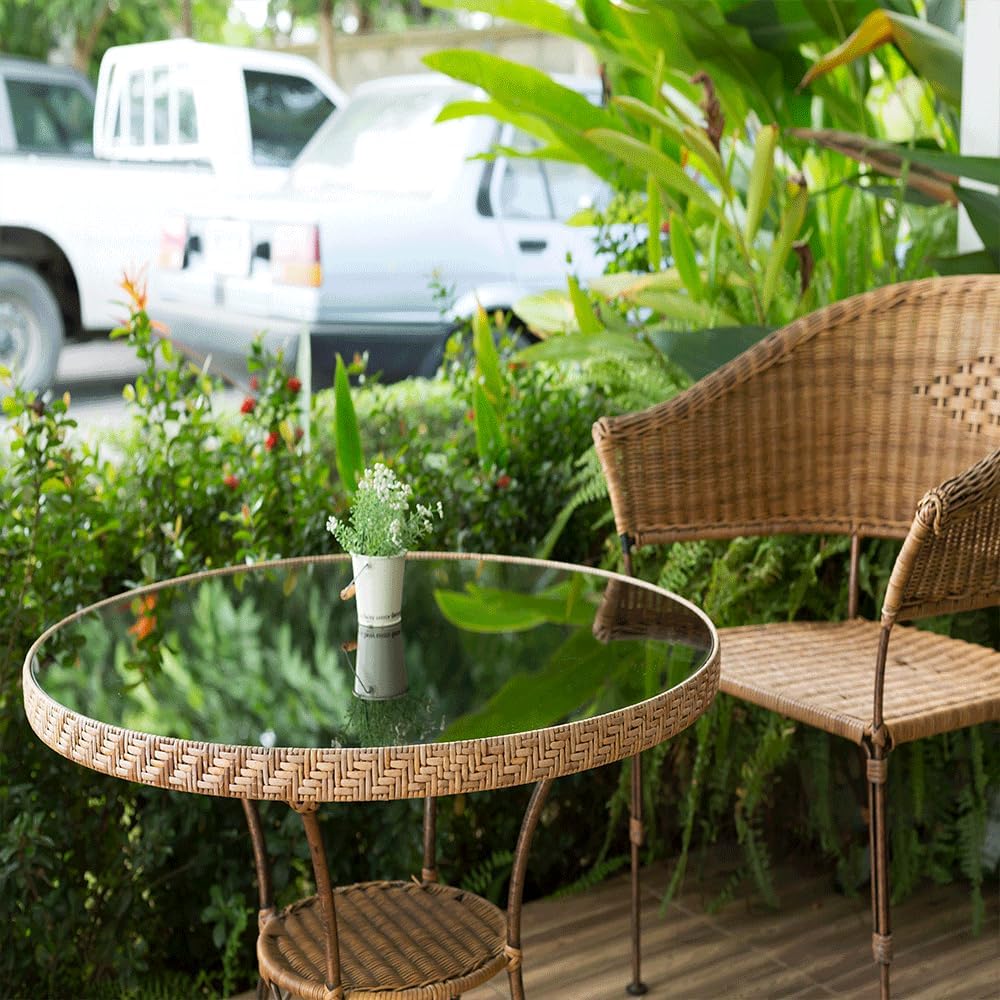 25 inch Round Glass Table Top - Tempered - 1/4" Thick Glass Surface, Safe Flat Polished, Multipurpose for Dining Table, Patio, Coffee and End Table