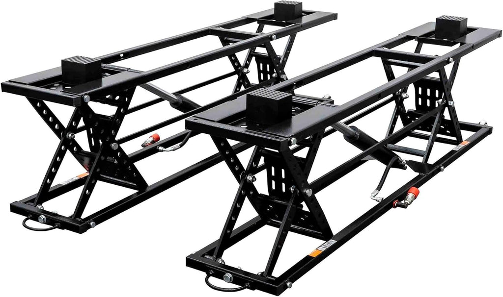 Albott 7000 LBS Portable Car Lift, Heavy Duty Quick Jack with 28" Max Height, Locking Levers & Wheels, Adjustable Scissor Lift for Cars, SUVs, Light Trucks, Garage or Shop Use, Black