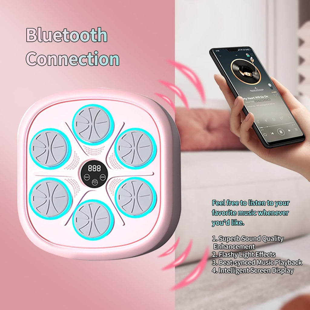 2025 Smart Wall-Mounted Music Boxing Machine with Gloves, Pink - Home Gym Workout Equipment for Indoor Fitness Training, Boxing Punching Bag for Women & Men