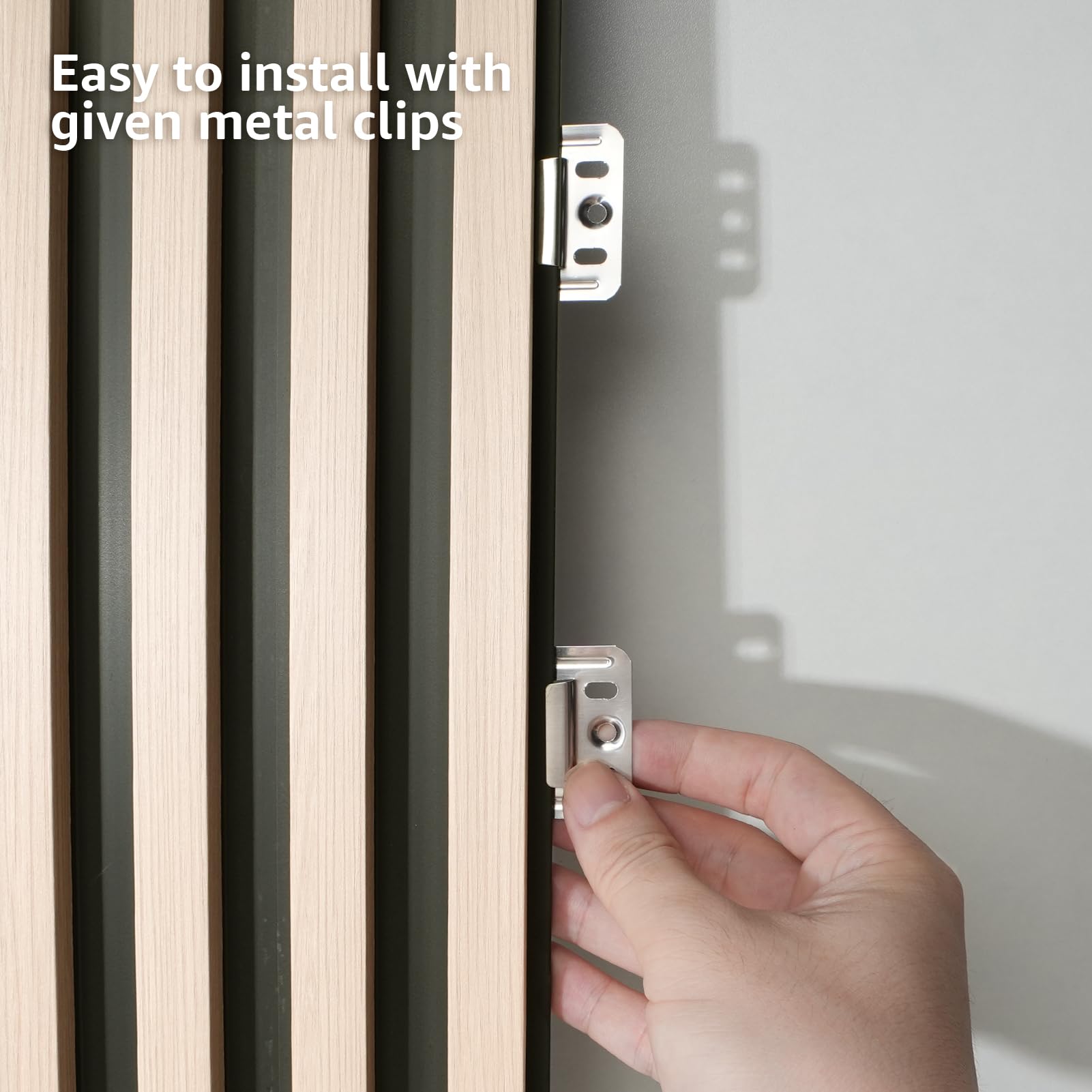 Art3d 8-Pack WPC Wood Slat Wall Panel for Interior Wall Décor, 3D Wood Fluted Acoustic Wall Paneling for Living Room Bedroom Home & Office Accent Wall Decor - 96 x 6 Inch Oak