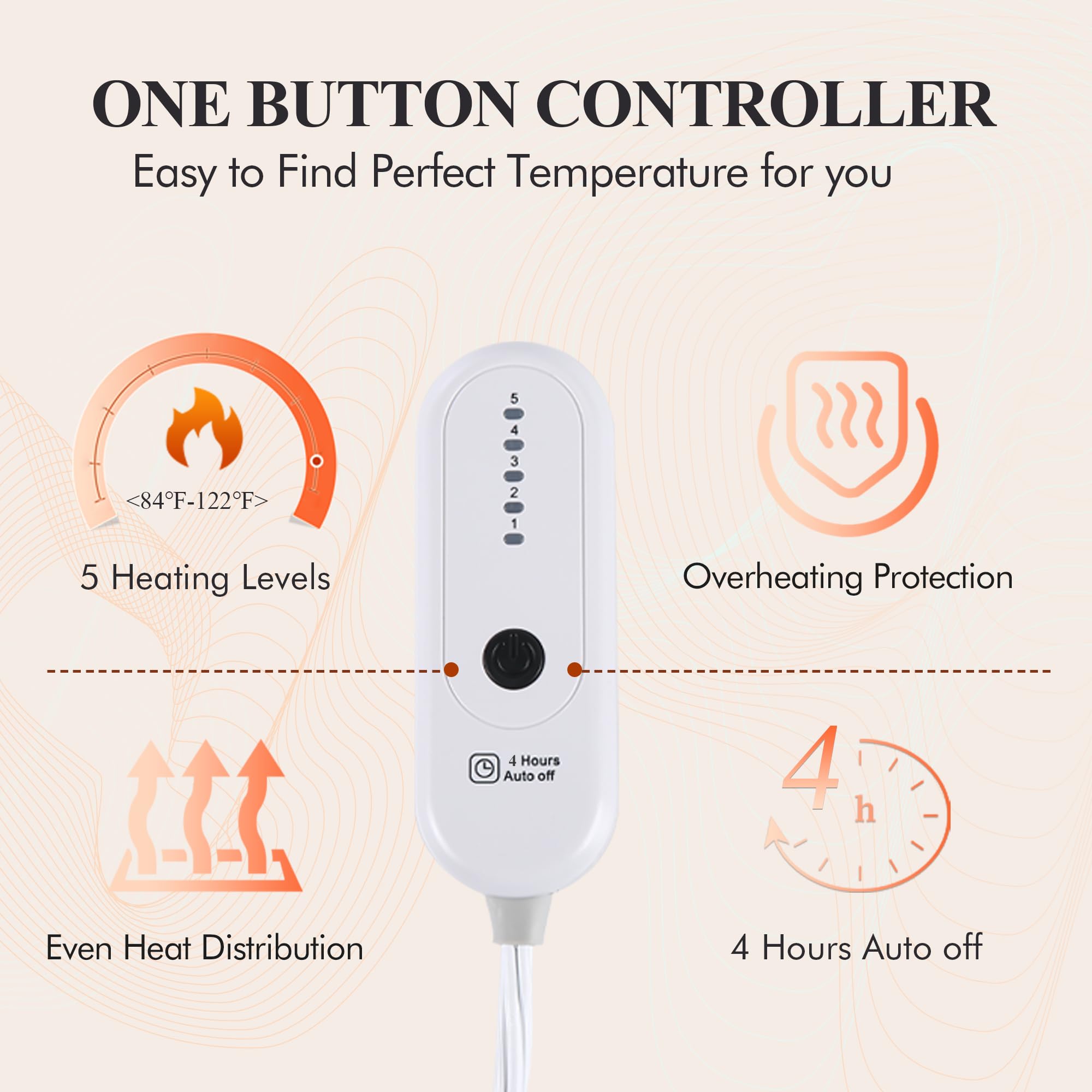 Heated Blanket Electric Blanket Full Size, Super Soft Cozy Upgraded Flannel Heating Blanket with 6 Heating Levels & 1-10 Hours Auto Off, Fast Heating & Overheat Protection, 72" x 84", Dark Gray