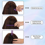 Uiifan 90 Pcs Hair Rat Tail Combs Metal Long Steel Pin Parting Comb Carbon Fiber Teasing Detangling Fine Tooth Comb for Braids Women Men Salon Hair Stylist, Black, Purple and Pink