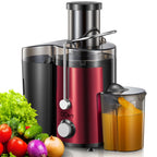 QCen Juicer Machine, 500W Centrifugal Juicer Extractor with Wide Mouth 3” Feed Chute for Fruit Vegetable, Easy to Clean, Stainless Steel, BPA-free (Aqua)