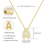 Collier Lettre Bulles KissYan, Pendentif Initiale Ballon Plaqué Or 14K, Collier Chaîne Boîte, Bijoux Délicats Pavé CZ, Cadeau pour Femmes (15mm A)