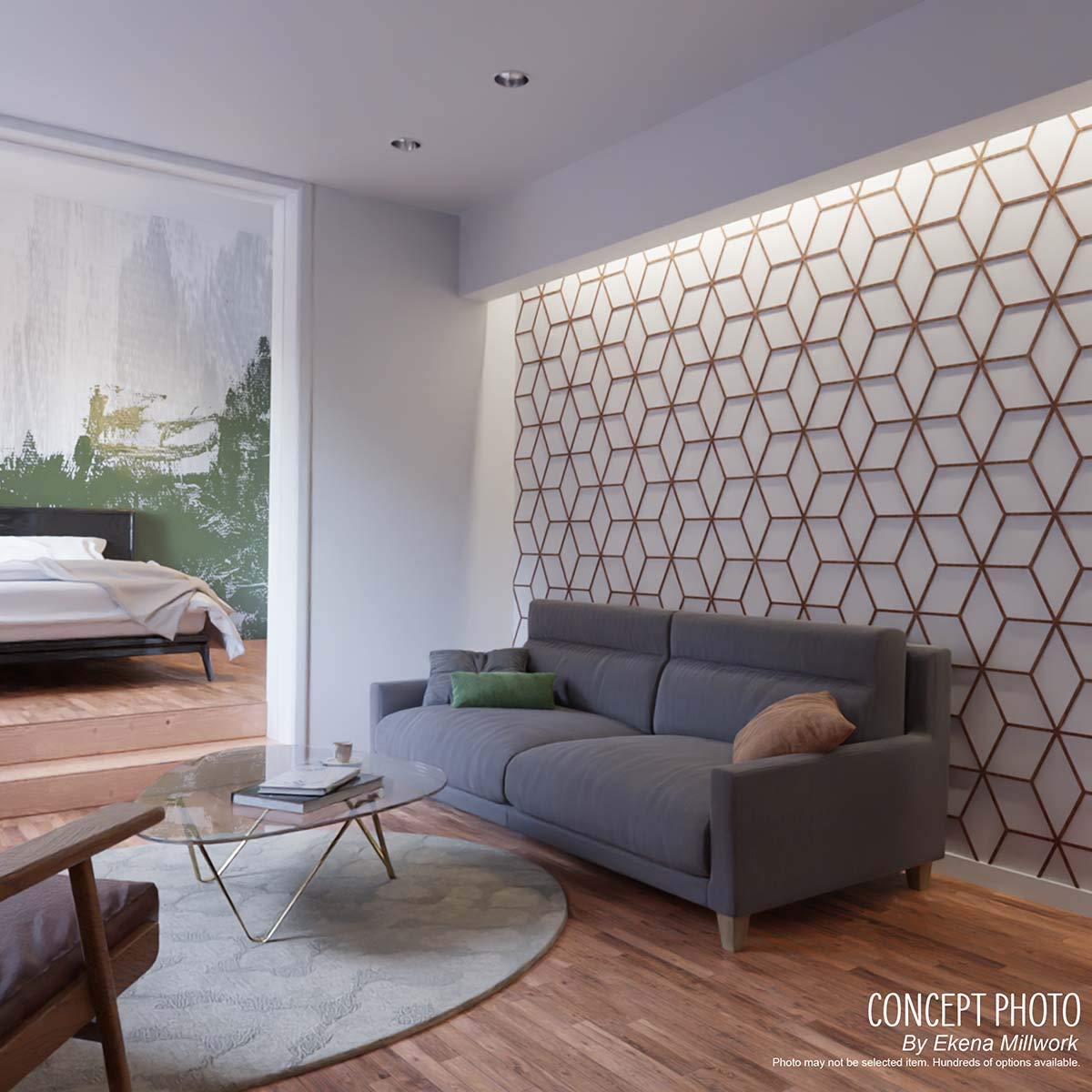 Ekena Millwork WALW16X16X0375WEMMF Wembley 3/8"T Decorative Fretwork Wall Panels, 15 3/8"W X 15 3/8"H, MDF