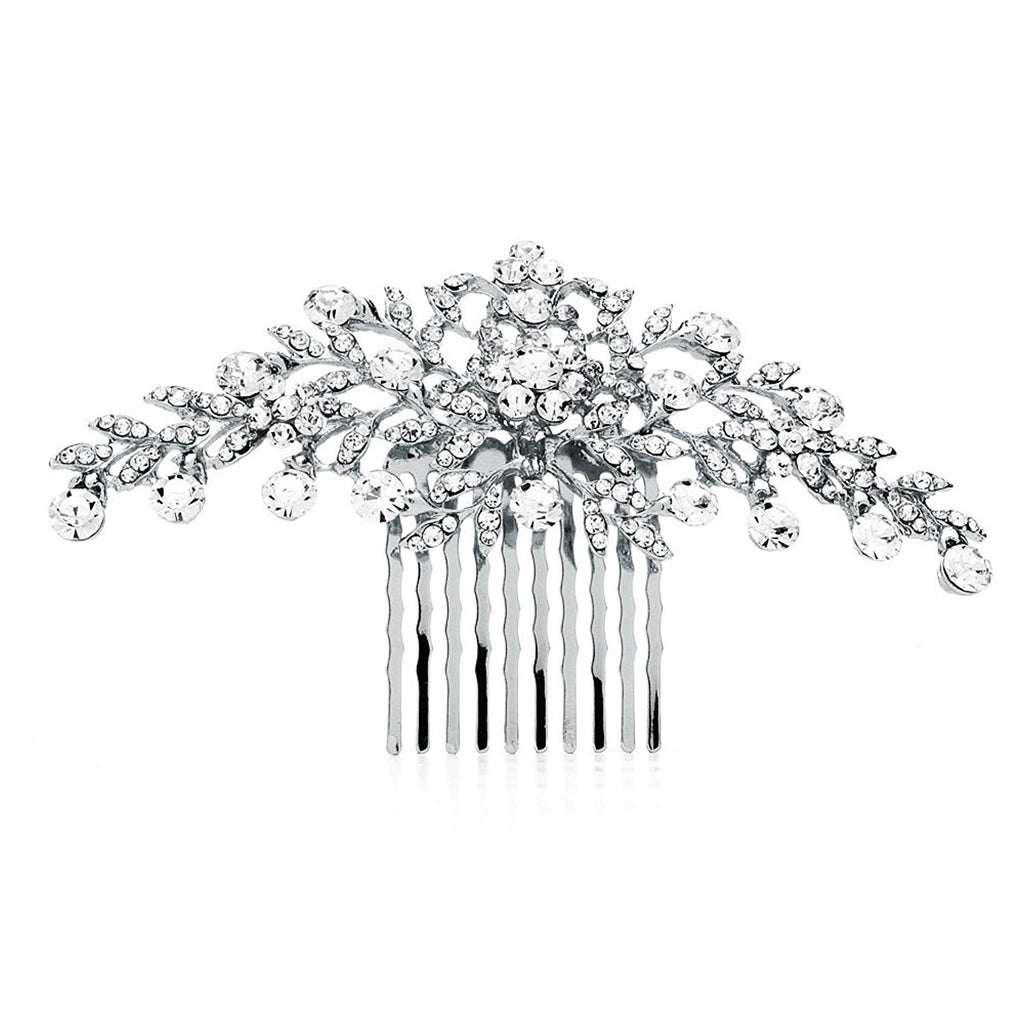 Mariell Rose Gold Crystal Vine Bridal Hair Comb, Wedding or Prom Hair Jewelry Accessory for Women, Brides