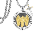 925 Sterling Silver St Michael/St Christopher Pendant Necklace for Men Women Religious Amulets Jewelry Gifts