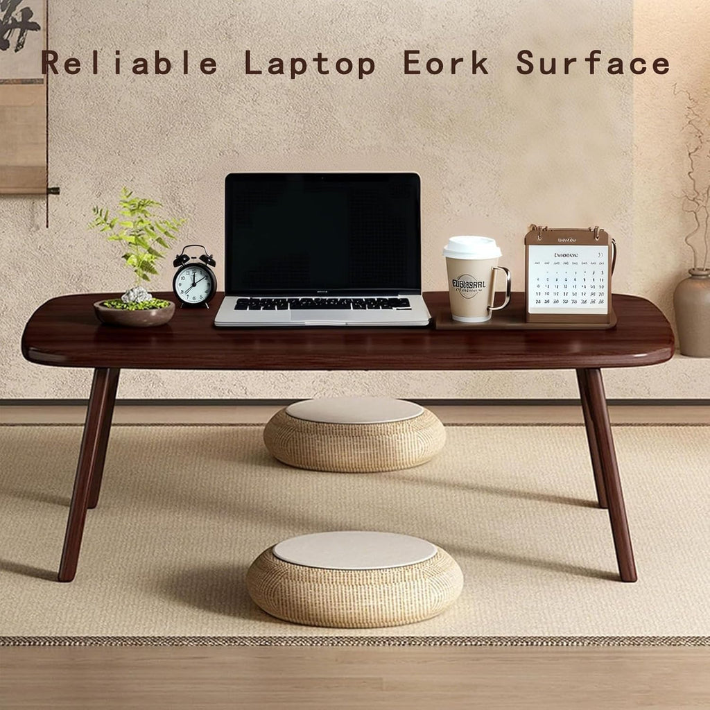 Japanese Floor Table Japanese Folding Coffee Table No Assembly Foldable Low Coffee Tables for Living Room Tatami Tea Bedroom for Sitting on The Floor - Portable & Easy Storage Compact Design