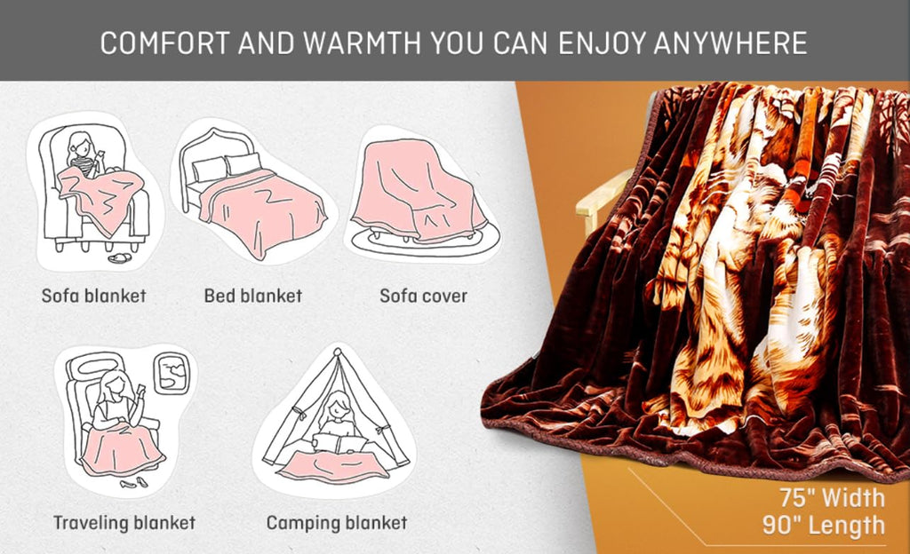 Tiger Blanket Mink Blanket Korean Blanket Heavy Blankets Queen Size Tiger Throw Blanket Korean Mink Blanket Tiger Statue Animal Blanket Bed Warm Blanket Full Queen Animal Blankets Mexican Blanket