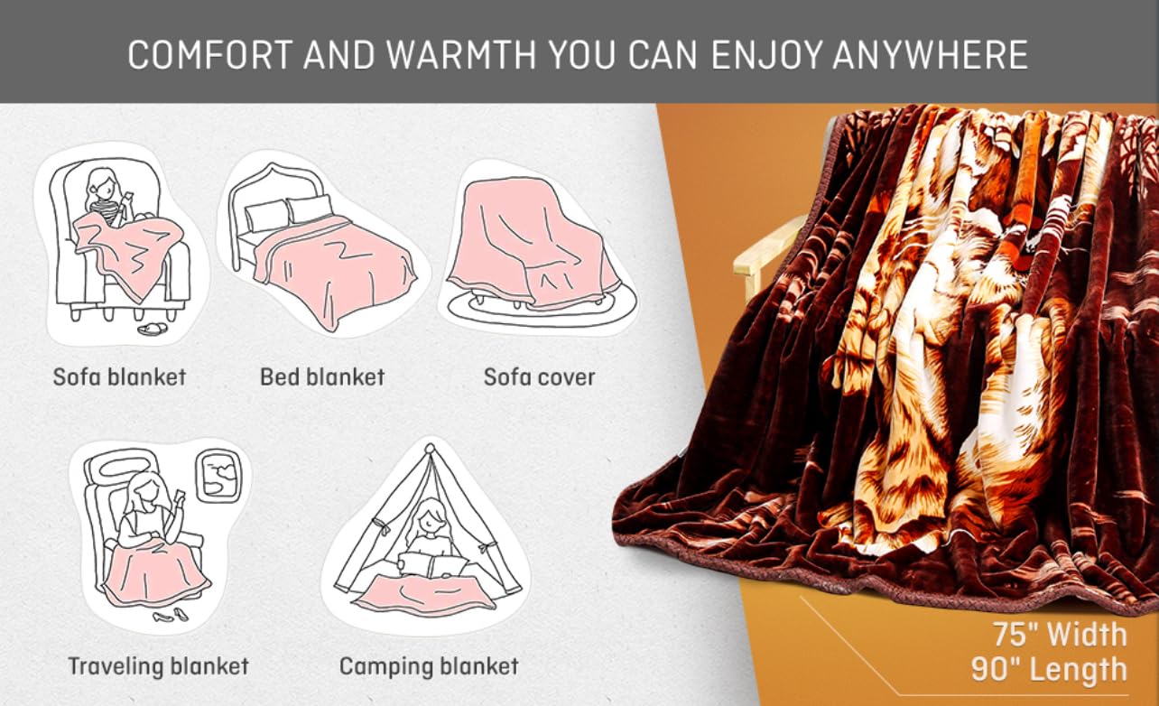 Tiger Blanket Mink Blanket Korean Blanket Heavy Blankets Queen Size Tiger Throw Blanket Korean Mink Blanket Tiger Statue Animal Blanket Bed Warm Blanket Full Queen Animal Blankets Mexican Blanket