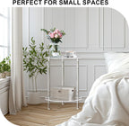 Clear Acrylic Round Side Table for Small Spaces, Acrylic Clear Coffee/End/Bedside Table,2-Tier Acrylic Nightsand/Furniture for Living Room, Bedroom, Bathroom, Garden, Office