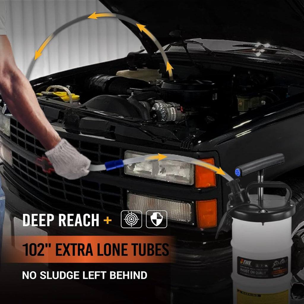 EWK 6.5L Manual Oil Extractor Pump for Oil Change, Fluid Evacuators for Cars, Boats, Jet Skies, Lawnmowers, Quick Oil Drain in 10 Pumps