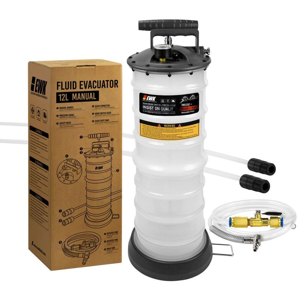 EWK 15L Pneumatic/Manual Oil Extractor Pump, Fluid Evacuator for Oil Change, Large Capacity Vacuum Evacuation Tool for Cars Trucks and Agricultural Machinery