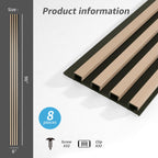 Art3d 8-Pack WPC Wood Slat Wall Panel for Interior Wall Décor, 3D Wood Fluted Acoustic Wall Paneling for Living Room Bedroom Home & Office Accent Wall Decor - 96 x 6 Inch Oak