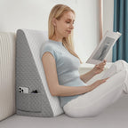 Forias Wedge Pillow for Acid Reflux Relief 12" Bed Wedge Pillow for Headboard Triangle Pillow Wedge for Sleeping Post Surgery Legs Back Pain Gerd Snoring, Soft Memory Foam Top & Washable Cover