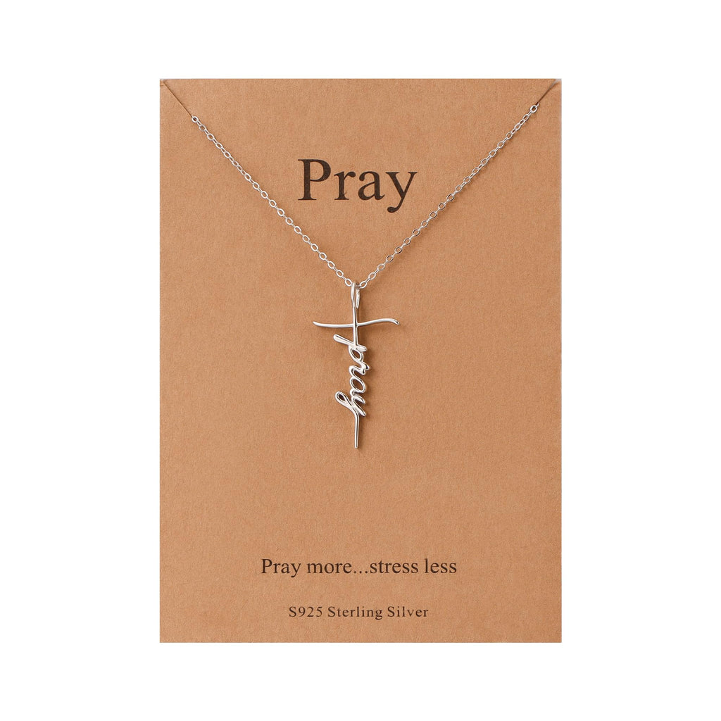 Lcherry Faith Cross Pendant Necklace for Women Religious Christian Jewelry Mother's Day Gifts for Women
