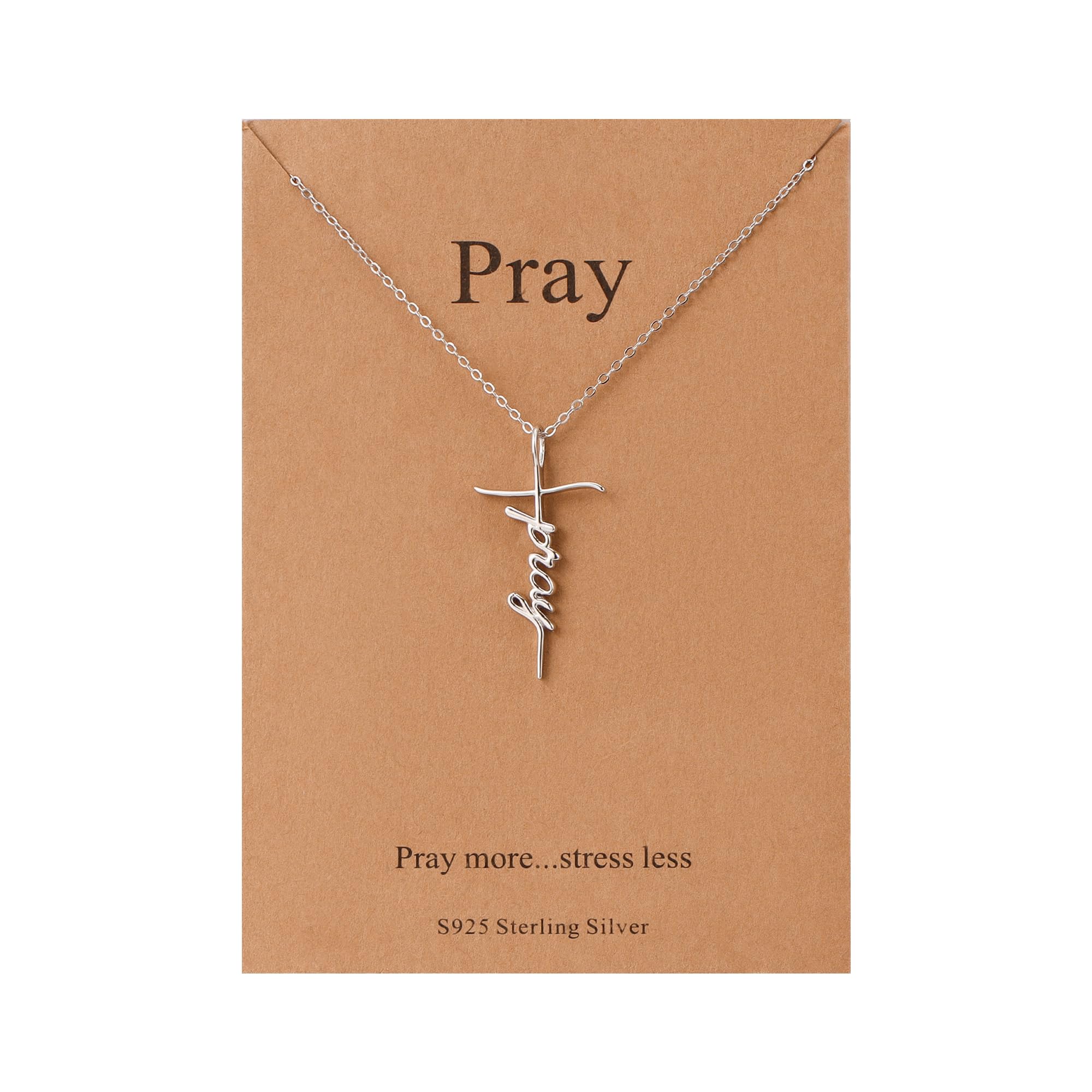 Lcherry Faith Cross Pendant Necklace for Women Religious Christian Jewelry Mother's Day Gifts for Women