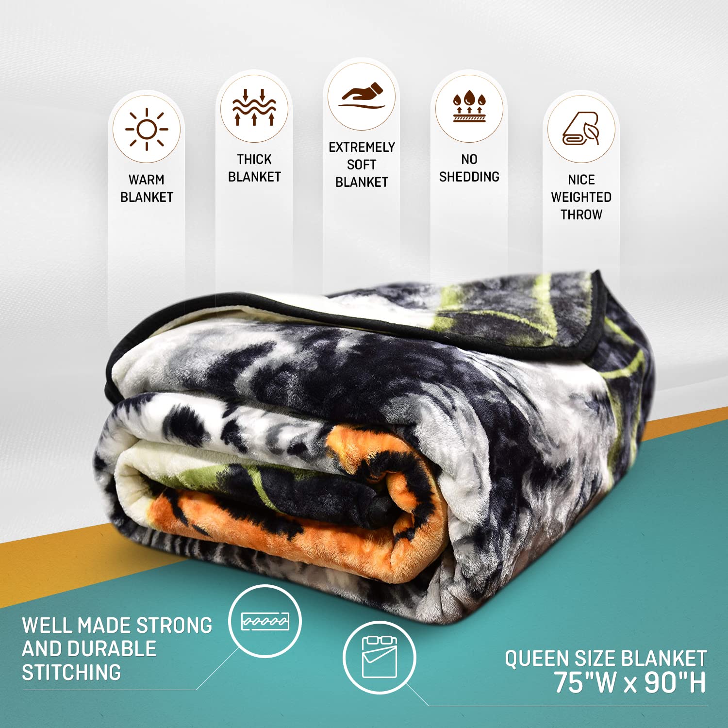 Mexican Blanket Thick Heavy Animal - Mexican Tiger Blanket Heavy Mexican Animal Blanket - Thick Mexican Blanket for Winter, Mink Blanket Mexican Blanket Tiger - Korean Mink Blanket Queen Cobija