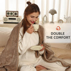 Coperta Elettrica Riscaldata Plaid con 5 Livelli di Riscaldamento e Spegnimento Automatico dopo 4 Ore, Plaid Riscaldato 50"x60" con Certificazione ETL e FCC per Casa e Ufficio, Lavabile in Lavatrice, Grigio Scuro