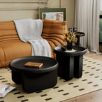 Round Side Table, Modern end Table,Metal Accent Table,Small Coffee Table,Unique Circle Accent Table for Living Room,Bedroom (Black, Small Circle：19.3 x 19.7（in）)