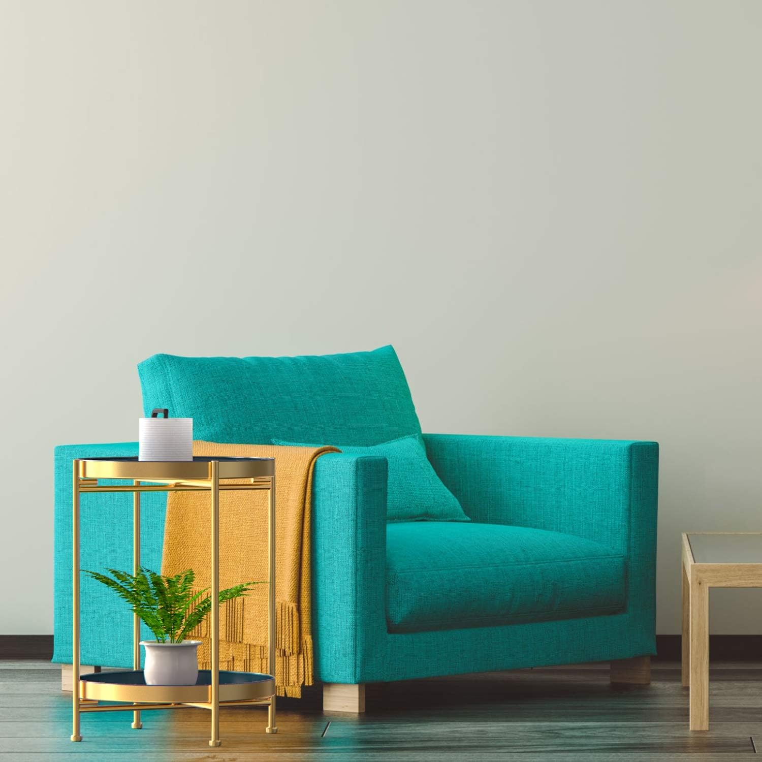 Round Side Table,Gold Metal 2 Tier Tray Metal End Table for Sofa Living Room Tea Table Small Spaces …