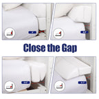 Poduszka klinowa HOMBYS do zagłówka łóżka, składany klin do wypełniania szczeliny łóżka King Size, wypełniacz szczeliny materaca, wielofunkcyjna poduszka do szczeliny łóżka, wypełnia szczelinę (0-7") między zagłówkiem a materacem, biały