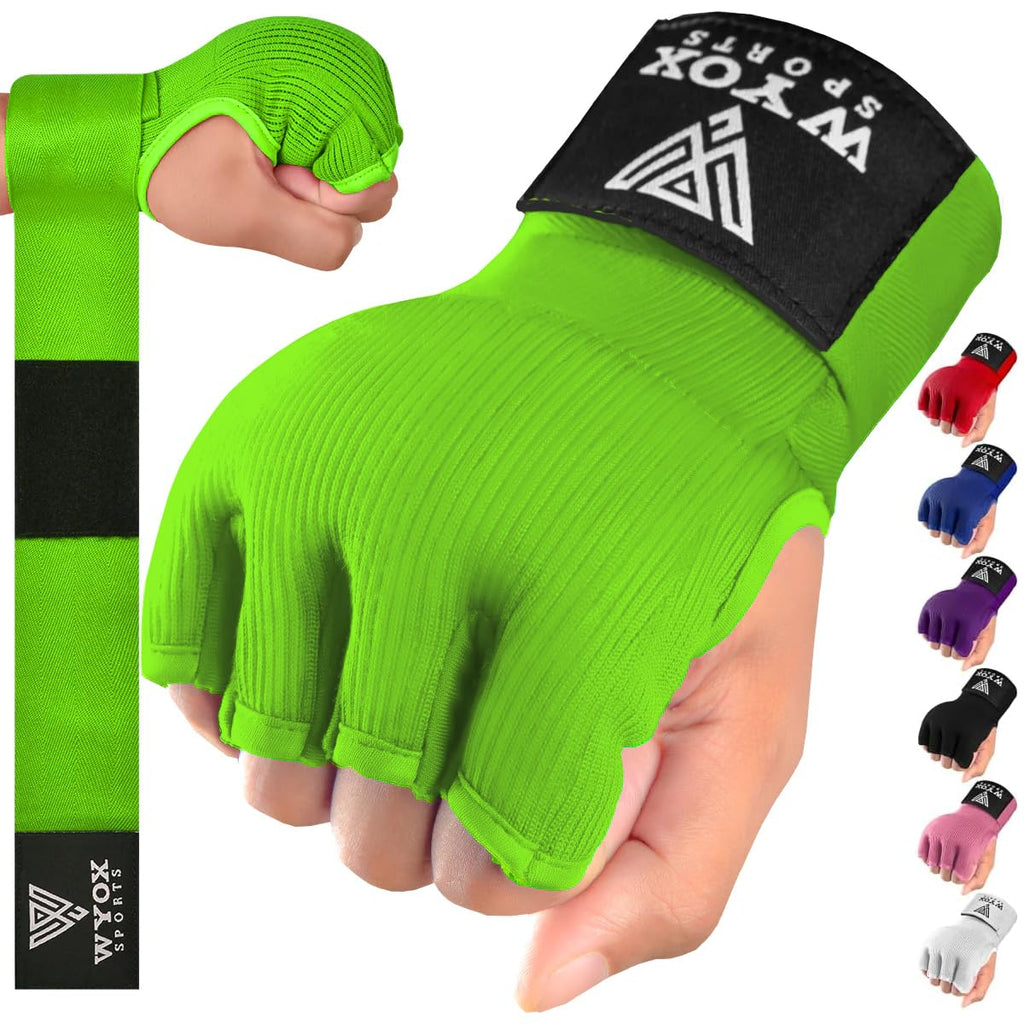 WYOX Gel Boxing Hand Wraps Inner Gloves for Men & Women – 80cm Quick Wrist Strap, Padded Knuckle Support, Fingerless MMA Muay Thai Kickboxing Wraps for Training, Punching & Martial Arts