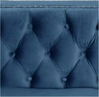 Morden Fort Sofas for Living Room, 85" Blue Chesterfield Sofa with Button Tufted & Nailhead Trim, Classic Velvet Upholstered Sofa for Office, Apartment, Home