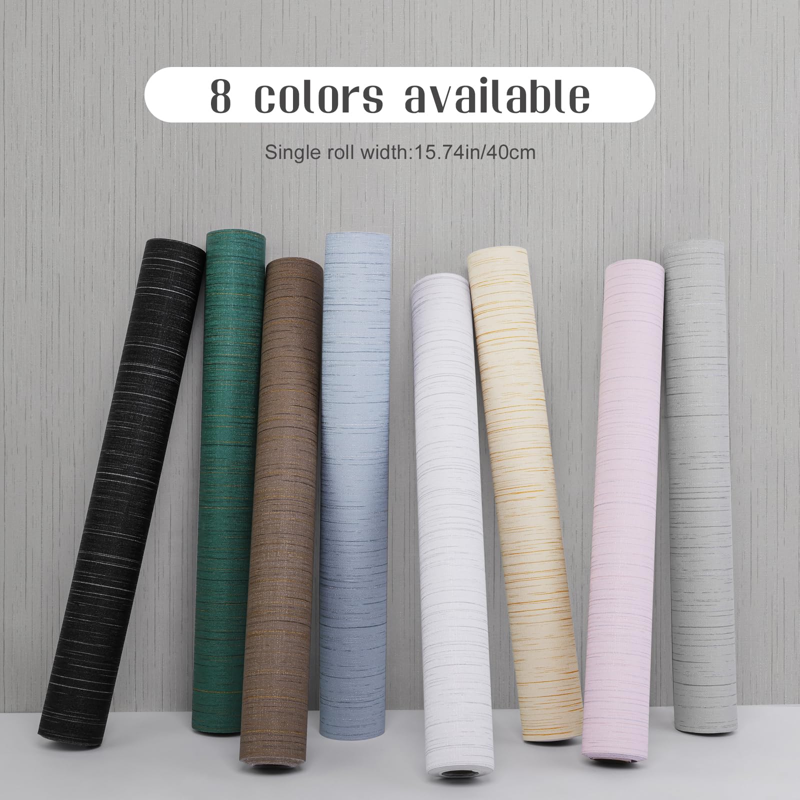 کاغذ دیواری پارچه‌ای خاکستری کیانگ‌لایو، کاغذ دیواری قابل جدا شدن و چسبان، کاغذ تماس با بافت، ۱۵.۷"x120"، کاغذ دیواری وینتیج، قابل جدا شدن، ضدآب، مناسب برای دیوارهای اتاق، کابینت‌ها، مبلمان، کشوها، میز