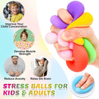 12 Pack Slow Rising Stress Ball,Stress Balls for Kids Adults,Stretchy Fidget Toys for Stress Relief,Hand Therapy Sensory Squishy Ball, Squishy Toys for Kids, Classroom Prize Box Party Favors
