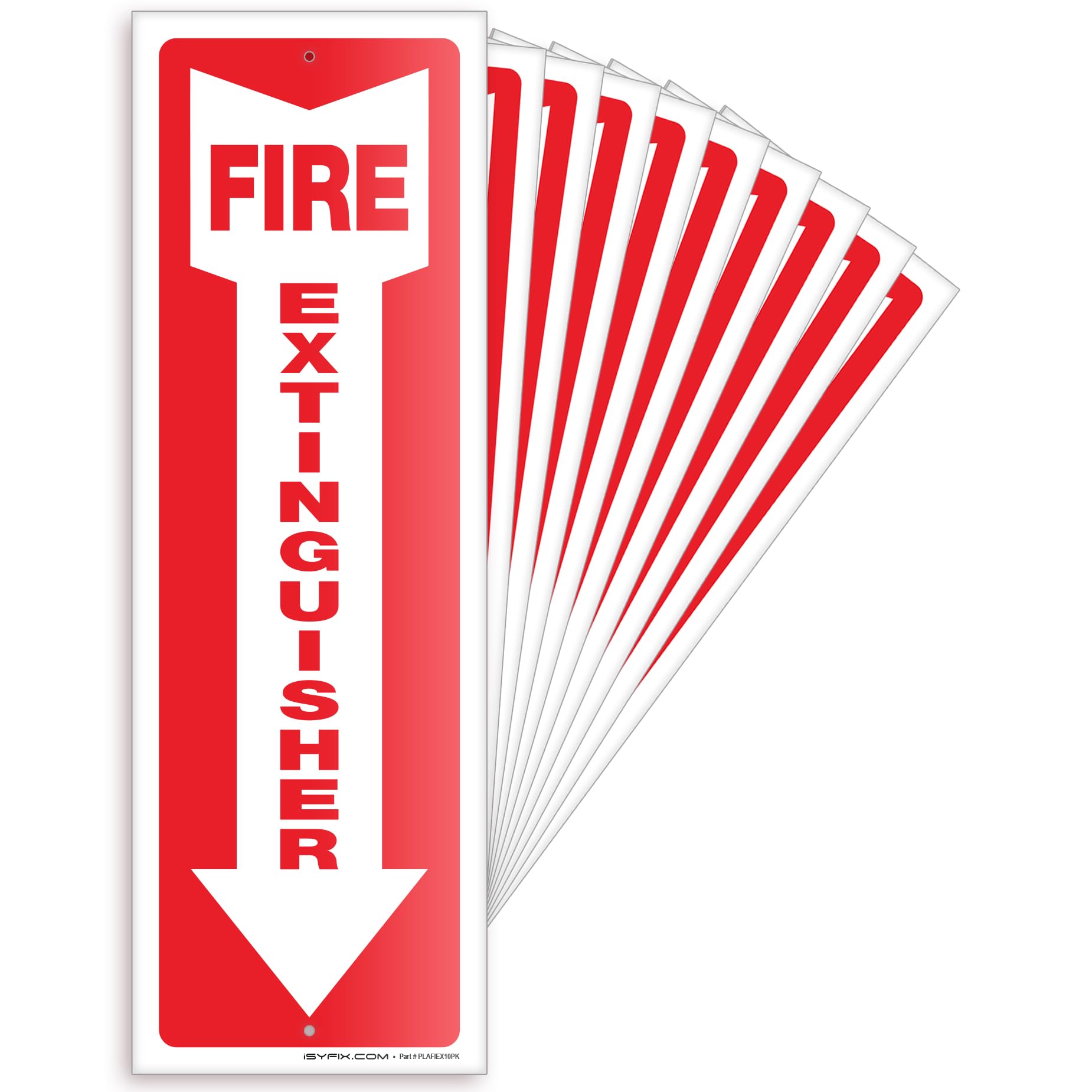 iSYFIX Fire Extinguisher Signs – 3 Pack 4x12 Inch – 40 mil Thick Polystyrene Plastic, Laminated for Ultimate UV, Weather, Scratch, Water & Fade Resistance, Indoor & Outdoor