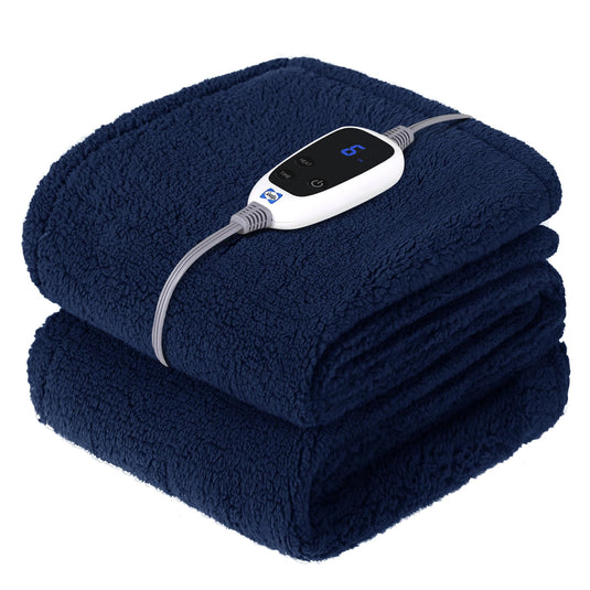 SEALY Electric Blanket Heated Throw 50"x60" Soft Double Sherpa Super Cozy with 6 Fast Heating Levels & 2-10 Hours Auto-Off, Over-Heat Protection, Machine Washable, Charcoal