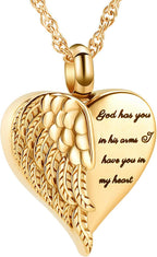 shajwo Cremation Heart Urn Necklace Ashes Jewelry for Women Men Keepsake Pendant Memorial Locket Ash Holder