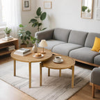 Wooden Round Nesting Coffee Tables Set of 2,Round End Table,Small Nesting Tables,Side Table,for for Living Room Bedroom Balcony by Solid Wood