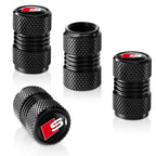 Tire Valve Stem Cap for GMC Metal Tire Stem Cover with Belt O-Ring Air caps Sports Accessories 4 Pieces (Black)