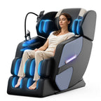 Massage Chair Full Body, Zero Gravity Massage Chair with Auto Modes, Airbag Massage, 6 Fix Point Rollers, Foot Massage, Heating, Touch Screen Controller, Home Relaxation Recliner with Massage, Black