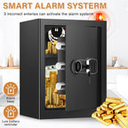 Cassaforte domestica cubica 3.0 ignifuga impermeabile, grande cassaforte ignifuga con borsa per documenti ignifuga, tastiera digitale e ripiano removibile, cassaforte personale per denaro, gioielli, documenti e oggetti di valore