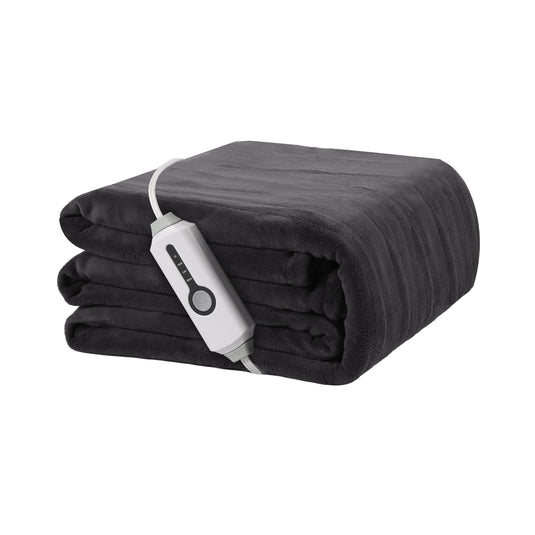 Electric Heated Blanket 72"x84" Full Size, Soft Coral Fleece with 4 Heating Levels and 10 Hours Auto-Off, Machine Washable, Cozy Plush Fabric for Home, Dark Gray