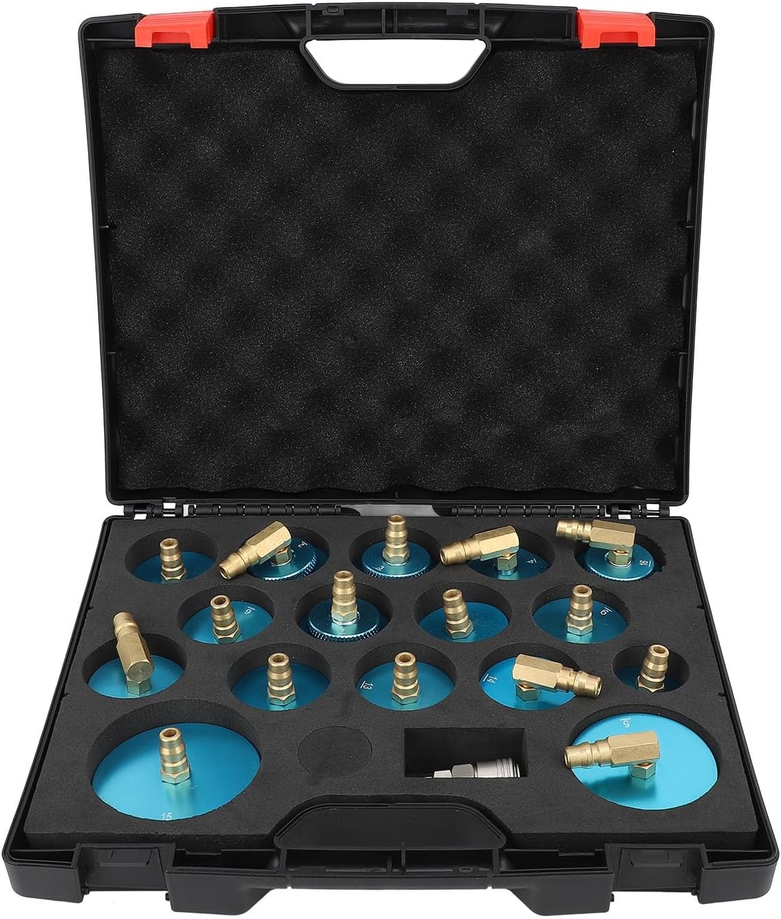 Brake Bleeder Adapter Kit, Cylinder Adapters Set for German, Japanese, Korean and European Cars, Fast Connector, Seal Design, Portable Box, Aluminium Alloy Material, Brake Fluid