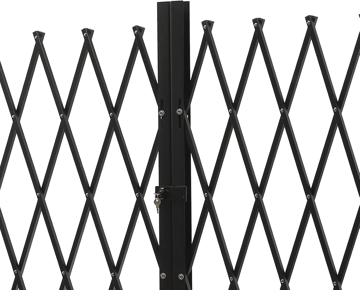 Double Folding Security Door, 5.25' H x 9.84' W Wall Mounted Scissor Gate - Iron & Aluminum Alloy Accordion Gate with 360 Rolling Barricade