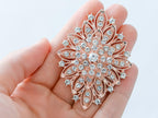 Mariell Rose Gold Wedding Jewelry Crystal Bridal Brooch Pin for Brides, Bridesmaids, Mother of The Bride