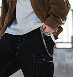 Buksekæde til mænd, pungkæde til mænd kvinder dreng pige, bukser jeans biker motorcykel trucker punk hip hop nøgleholder
