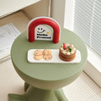 Side Table, Circle Coffee Table, Nightstand, Small End Table Accent Living Room Bedroom Balcony Office, Bedside Home Decor for Living Room, Bedroom, Small Spaces, Easy Assembly (Green)