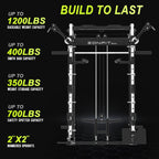 EonfitOmni Eonfit E3 Smith Machine for Home Gym with Cable Crossover System, Multi-Function Power Cage Squat Rack with LAT Pulldown for Home Gym Equipment