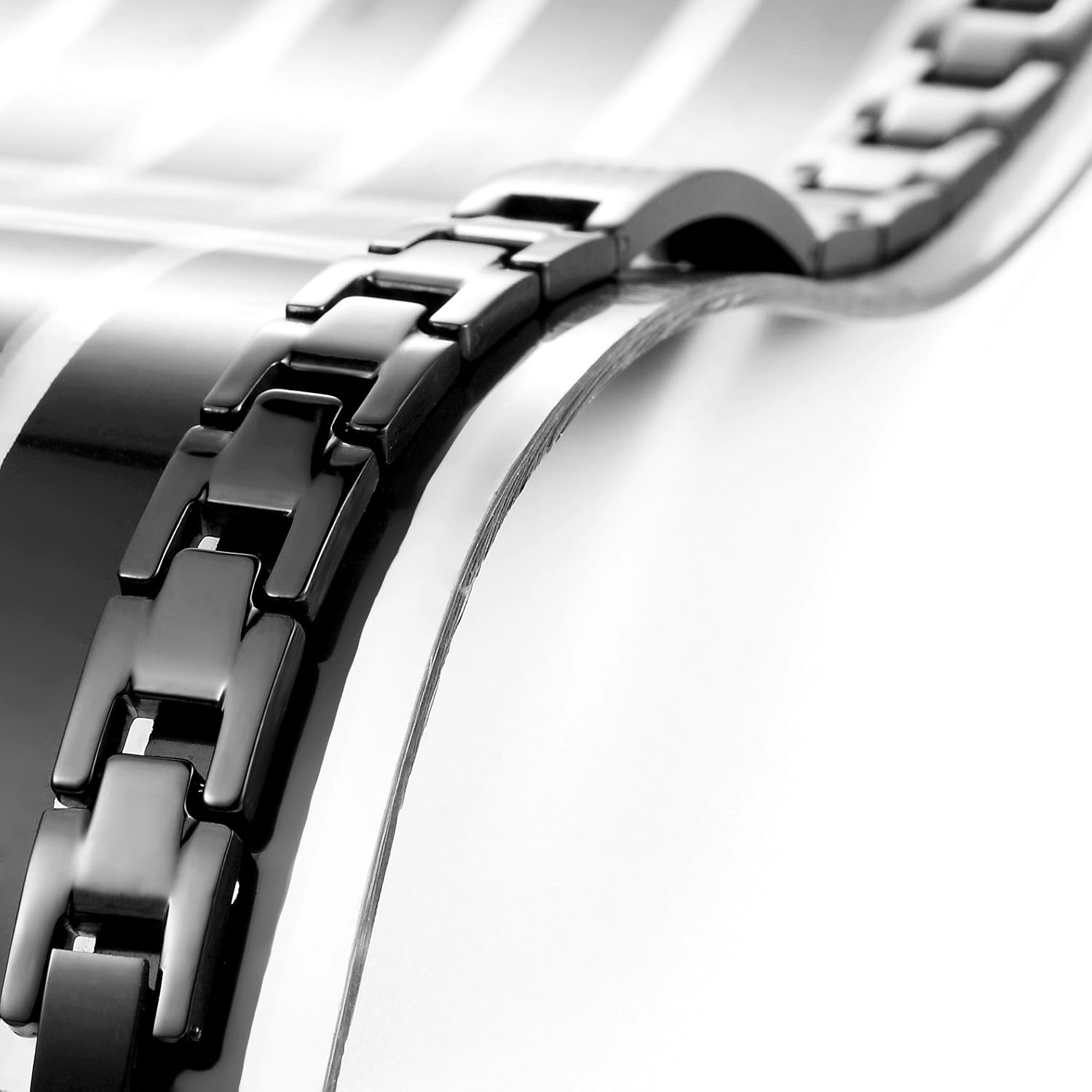 Urban Jewelry Lords Prayer Cross - 316L Stainless Steel Link Bangle Bracelet for Men