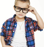 14K Gold Filled Cross Necklace for Men Figaro Chain Stainless Steel Plain Polished Cross Pendant Necklace Simple Faith Jewelry Gift for Women