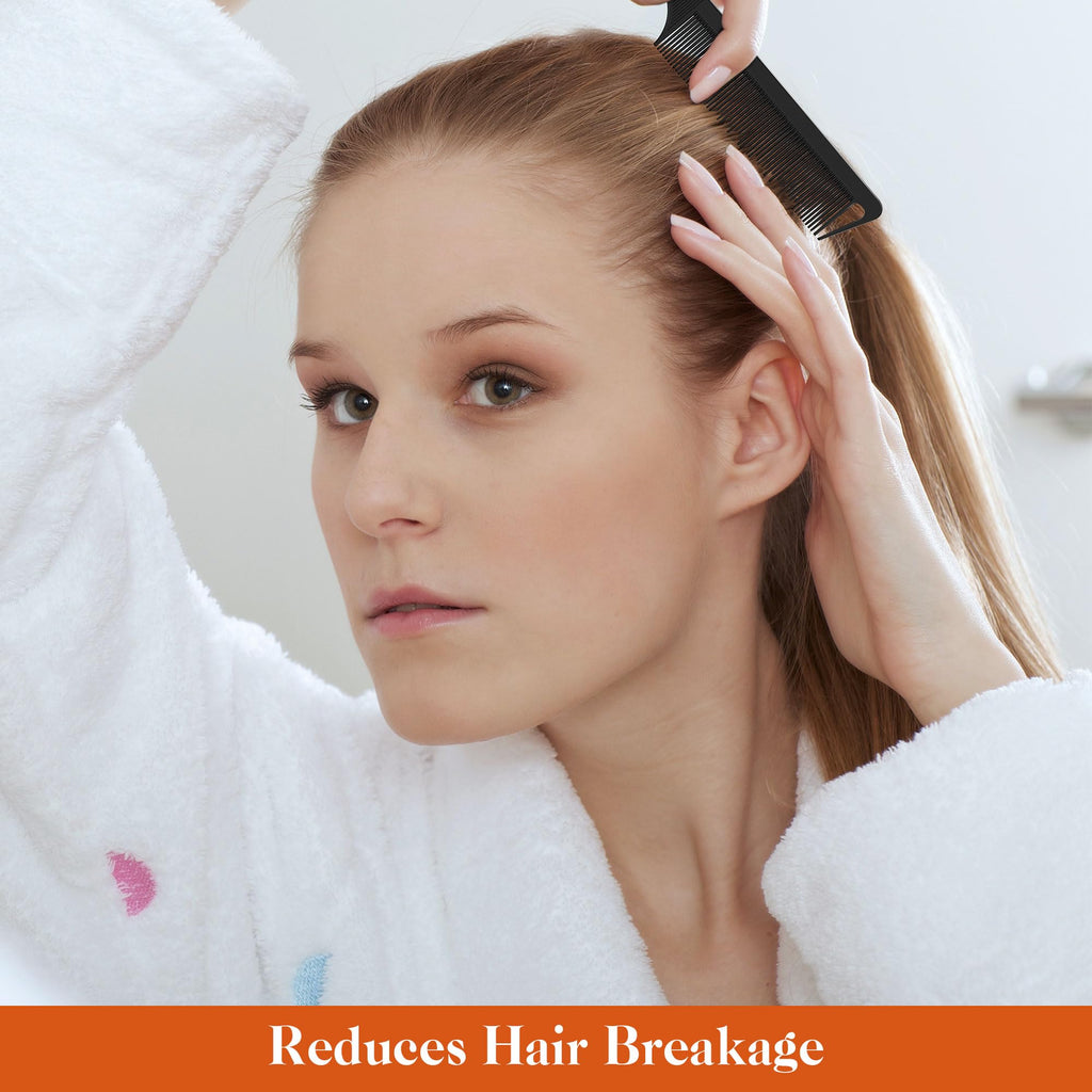 مجموعه ۴ عددی شانه حرفه‌ای SALONSILK، شانه‌های دندانه‌دار پهن، دندانه‌دار باریک و دم موش، مناسب برای بافت، کوتاهی، آرایشگری، حالت‌دهی و تقسیم موهای فر برای مردان و زنان